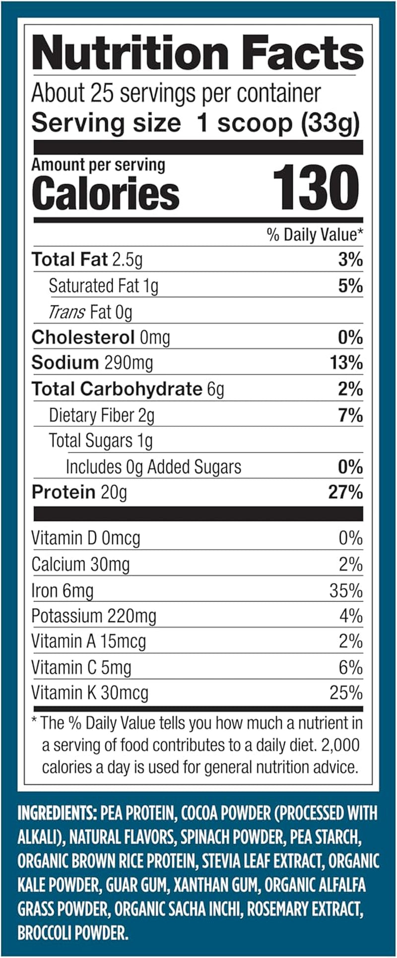 Protein & Greens Powder, Chocolate, 28.7 Ounce