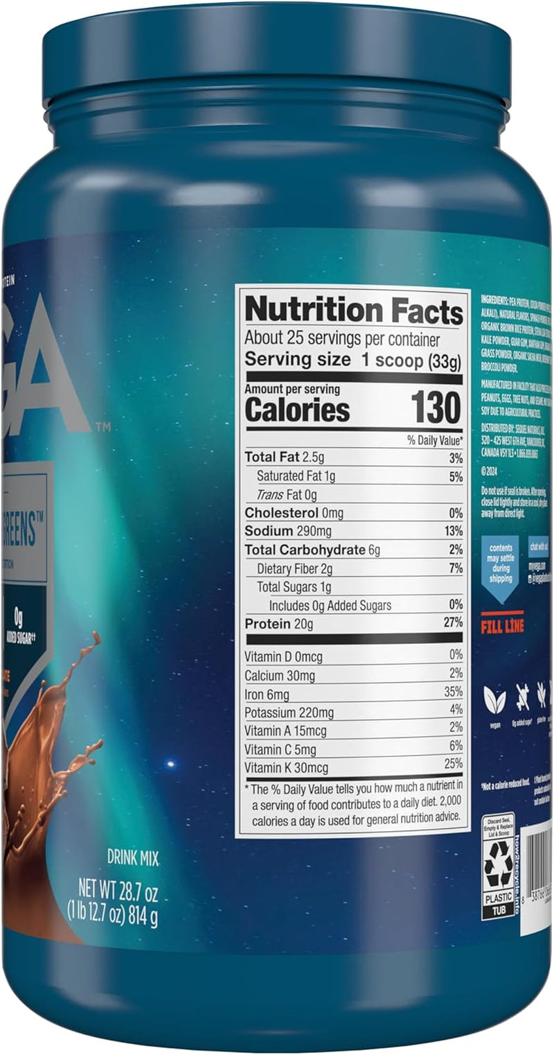 Protein & Greens Powder, Chocolate, 28.7 Ounce